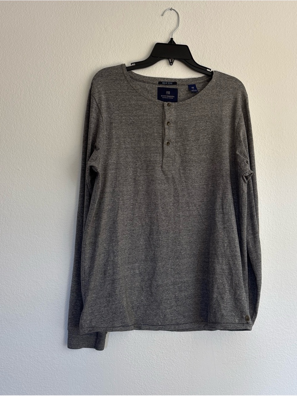 Scotch & Soda Gray Long-Sleeve Henley
